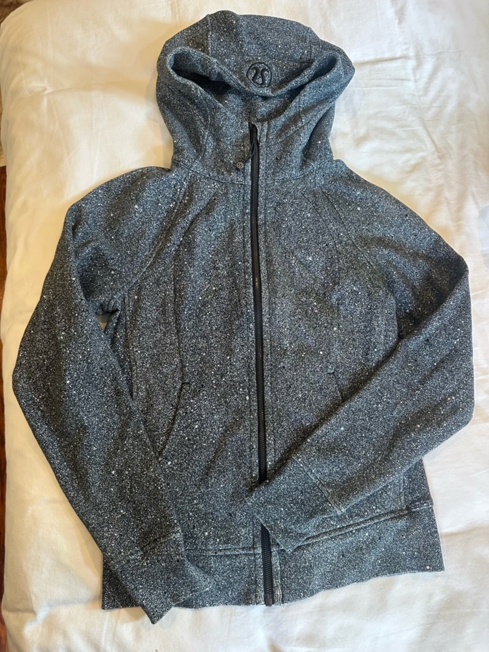 lululemon athletica Women's speckled Heathered Gray Full-Zip Hoodie Jacket